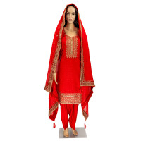 Alluring Red Punjabi suit