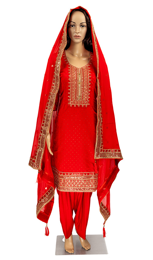Alluring Red Punjabi suit