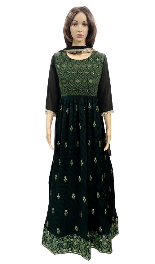 Dark Green Shade Gown