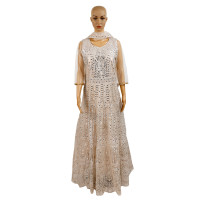 Cream peach shade net Gown