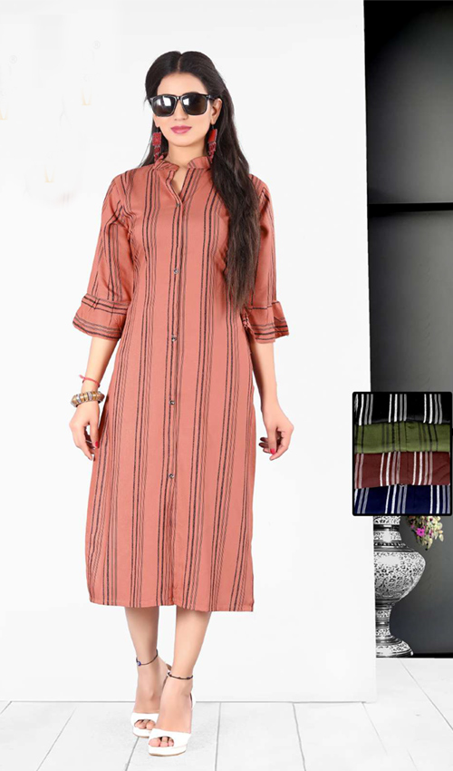 Stripy cotton Kurti (5 Colours)