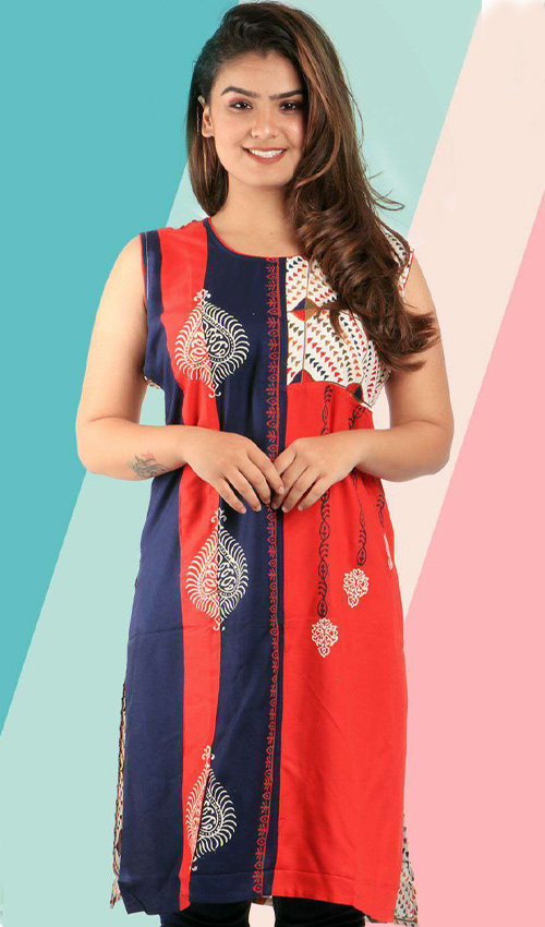 Red Shade Designer cotton Kurti