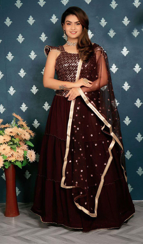 Maroon Designer lehenga set