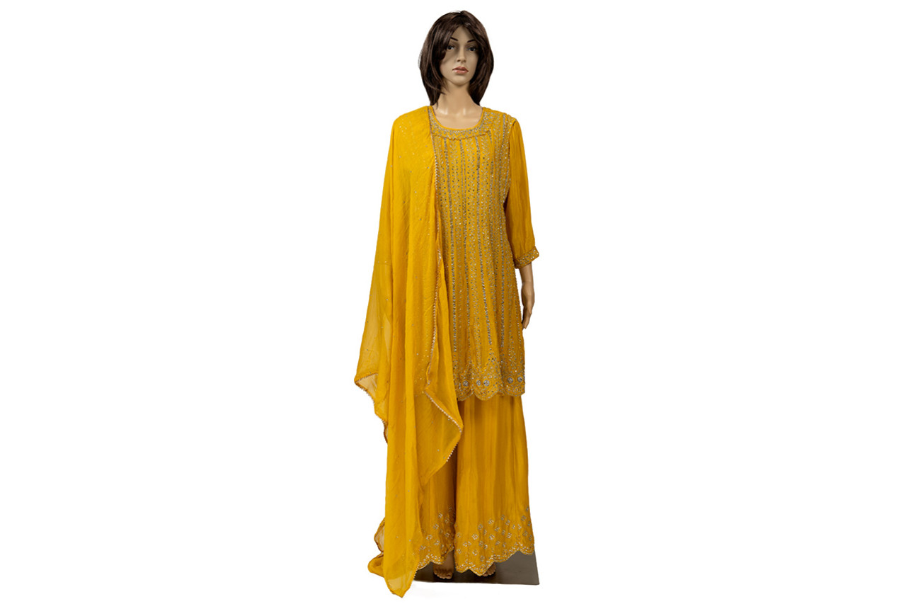  Luxurious Yellow Sharara set