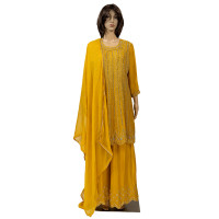  Luxurious Yellow Sharara set