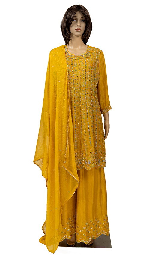  Luxurious Yellow Sharara set
