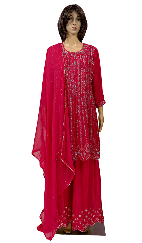 Heavily embraided Sharara set
