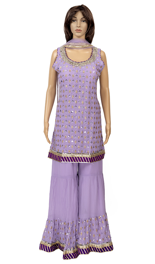 Beautiful Purple Shade Sharara set