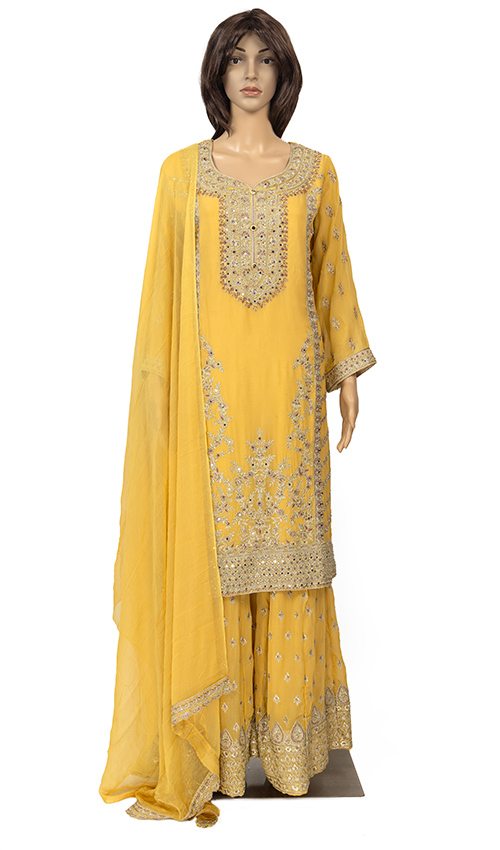 Alluring Yellow Sharara suit