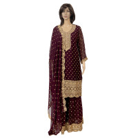 Amazing Dark Purple heavy Sharara suit