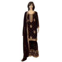 Astonishing coffee shade heavy Sharara suit