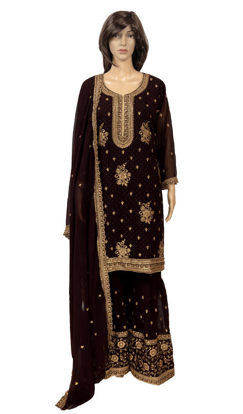 Astonishing coffee shade heavy Sharara suit