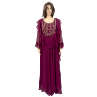 Purple Indo- west Dress with layered dupatta