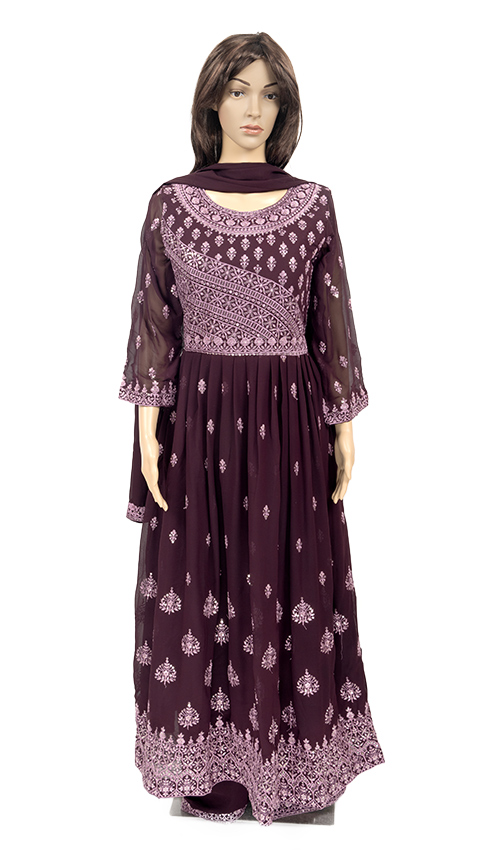 Alluring Purple Anarkali Dress