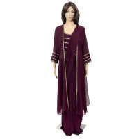 Indo- west Dress with Drape and shrug