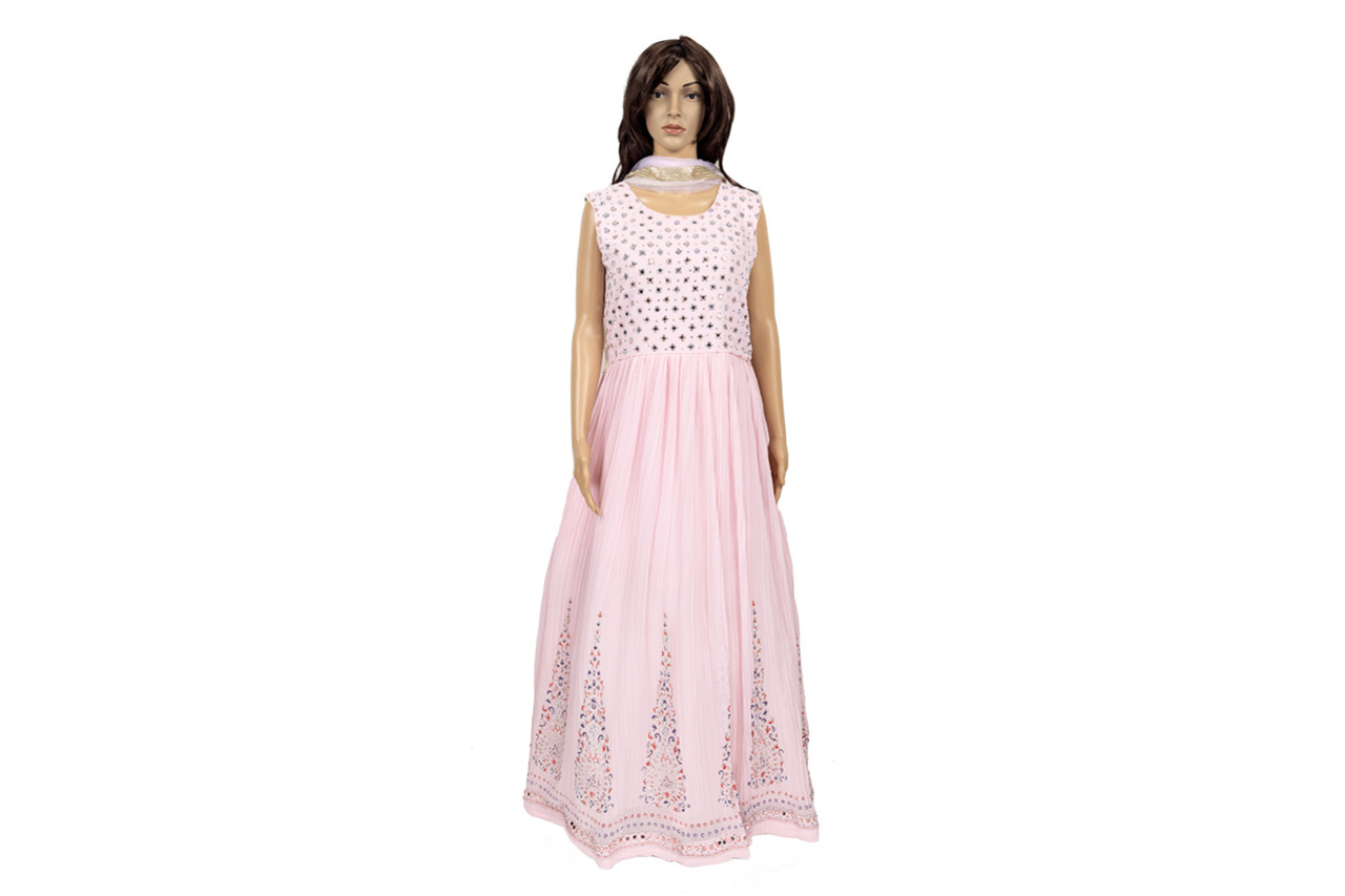 Alluring Baby Pink Anarkali Dress