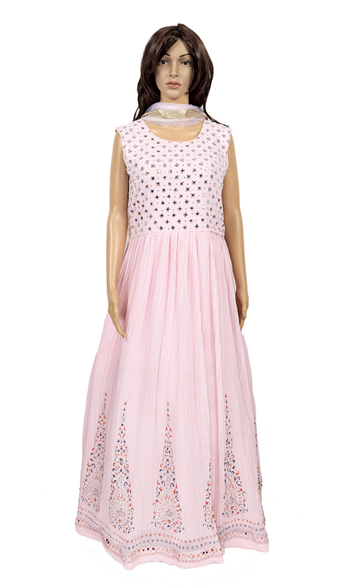 Alluring Baby Pink Anarkali Dress