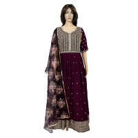 Astonishing Purple Anarkali Dress