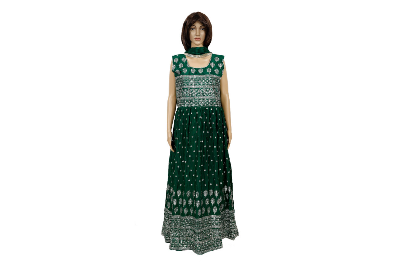 Alluring Green Anarkali Dress
