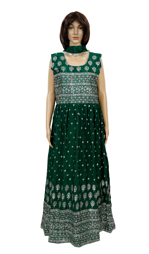 Alluring Green Anarkali Dress
