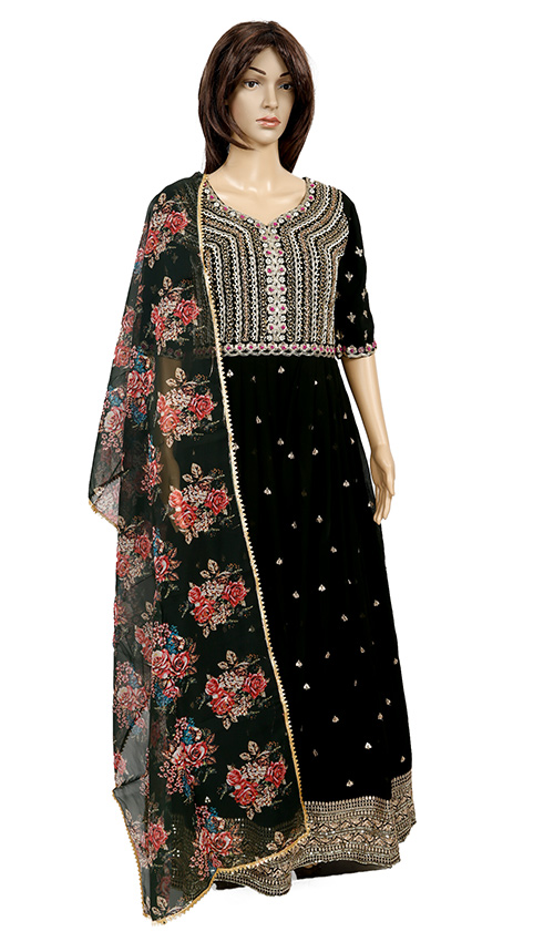 Alluring Mehndi Anarkali Dress