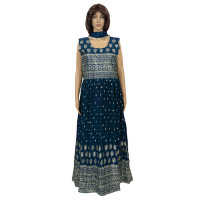 Peacock Blue Anarkali Dress
