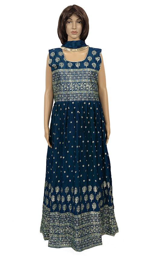 Peacock Blue Anarkali Dress