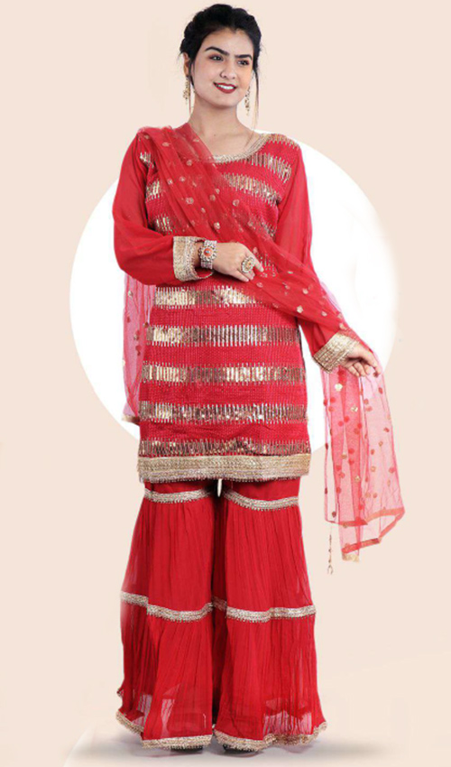 Pink designer Shrara set