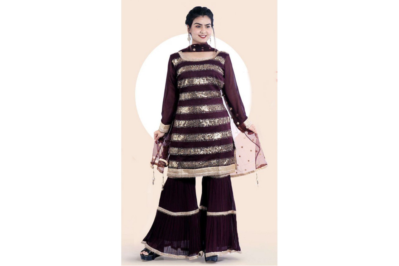 Stunning Purple Shrara set