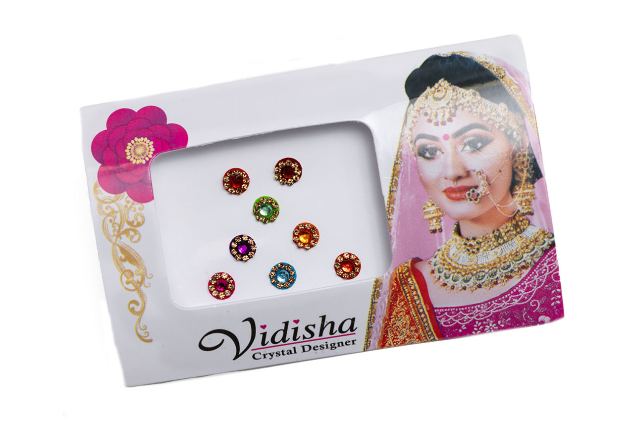 Alluring stone round bindi card