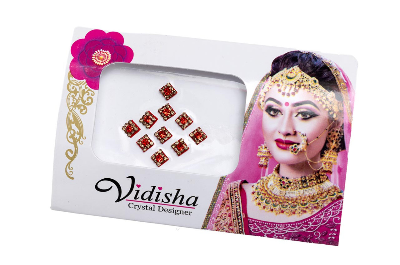 Geometric red bindi card