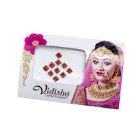 Geometric red bindi card