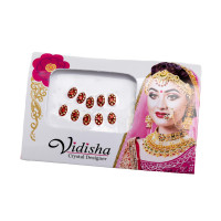 Oval red bindi card