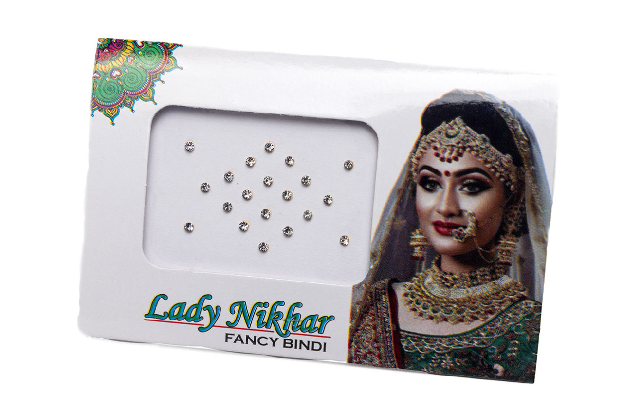 Silver mini zircon bindi card