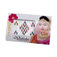 Multicolour tear drop bindi card
