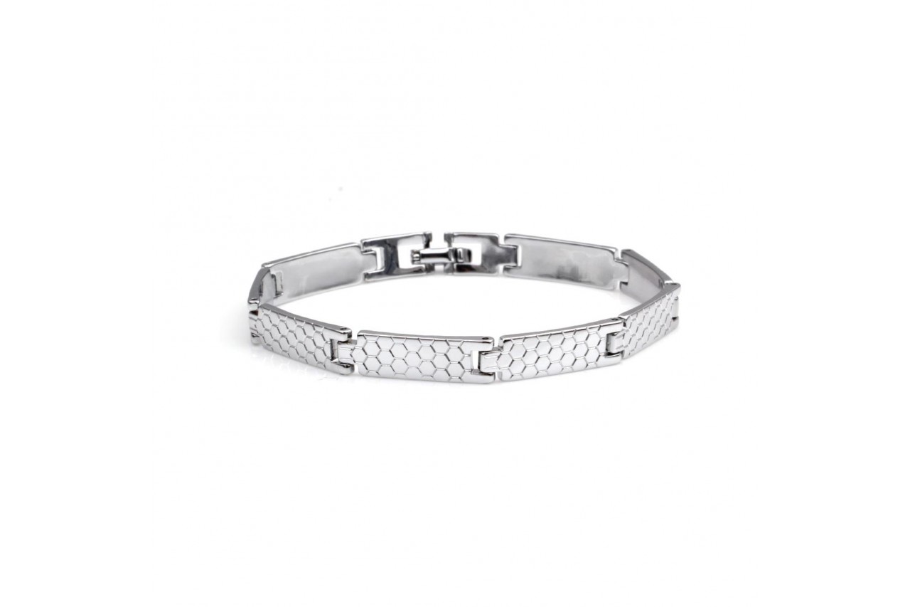 Geometric silver bracelet