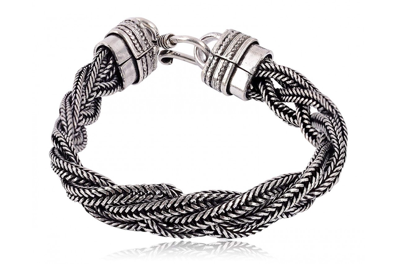 Silver rope bracelet