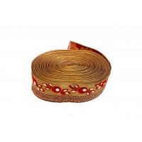 Red Lace with bead mirror work 