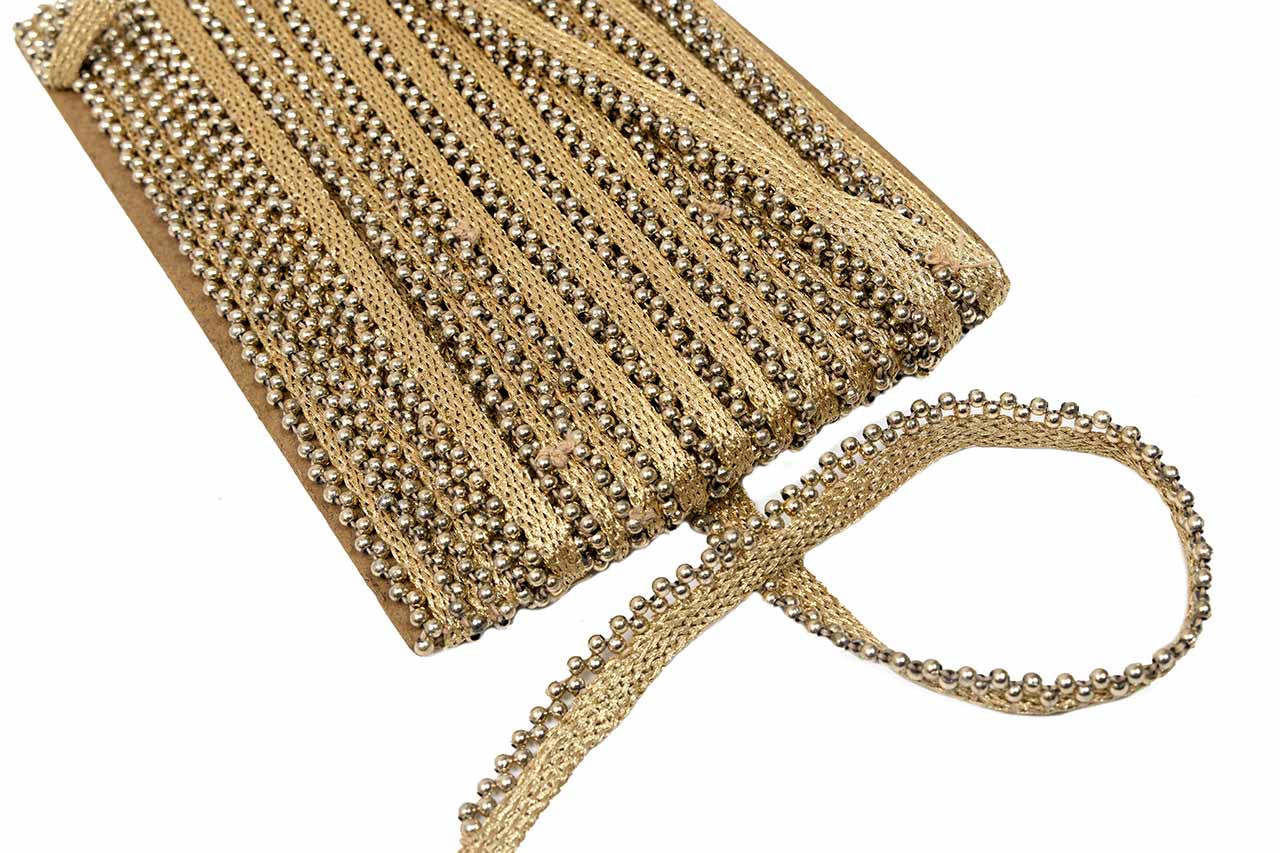 Golden Lace with small moti