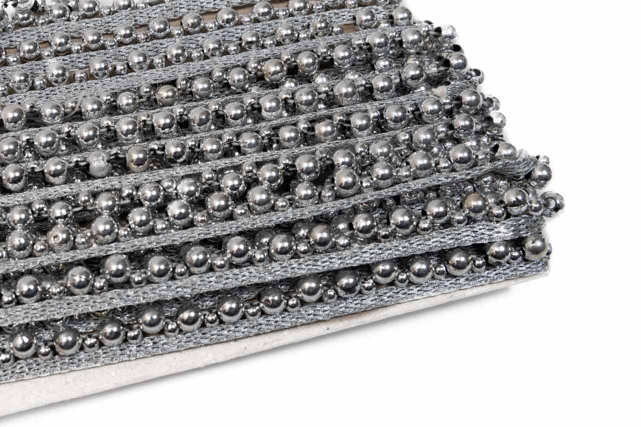 Silver Lace with silver moti