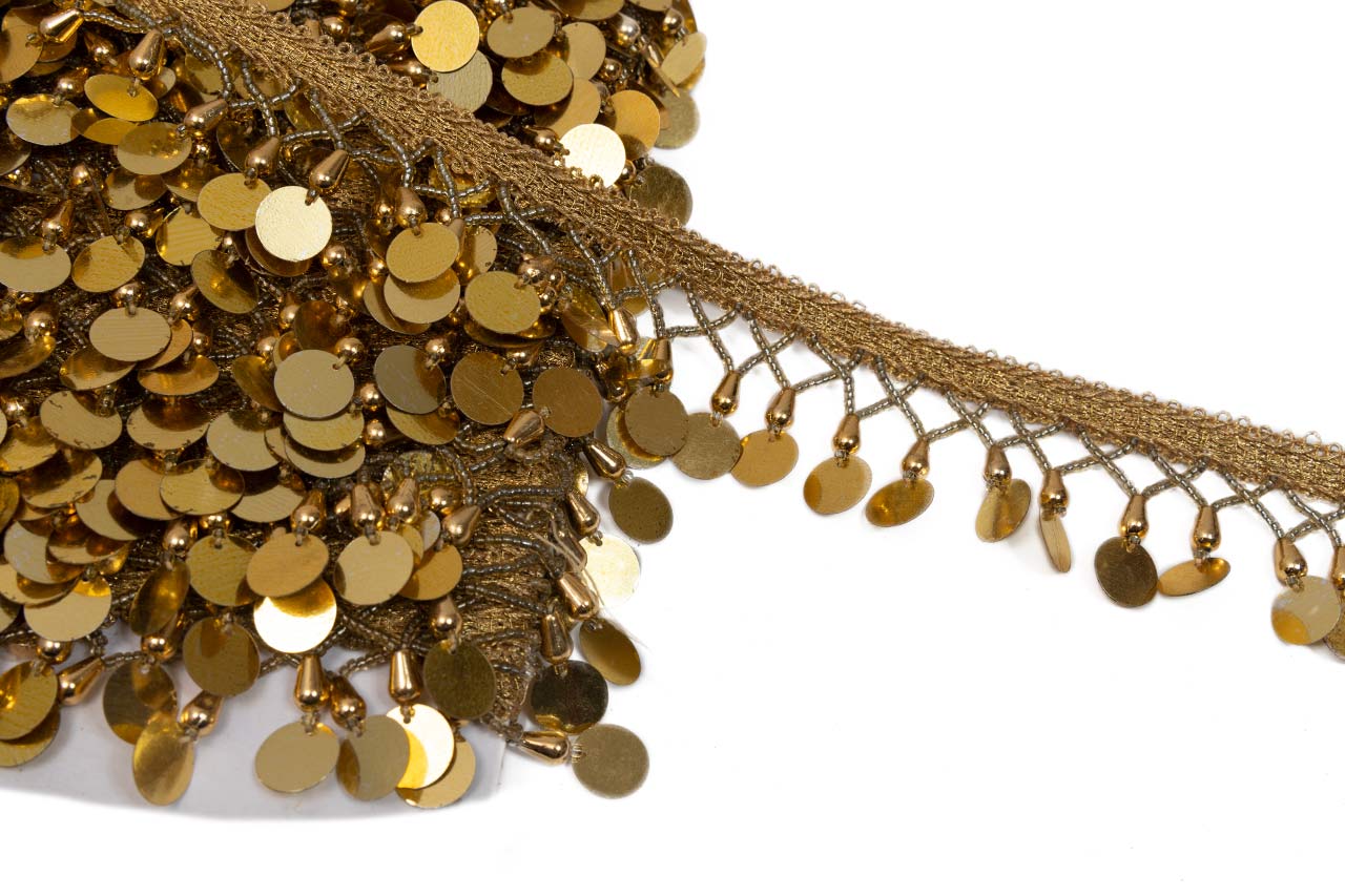 Golden round tassel drop lace