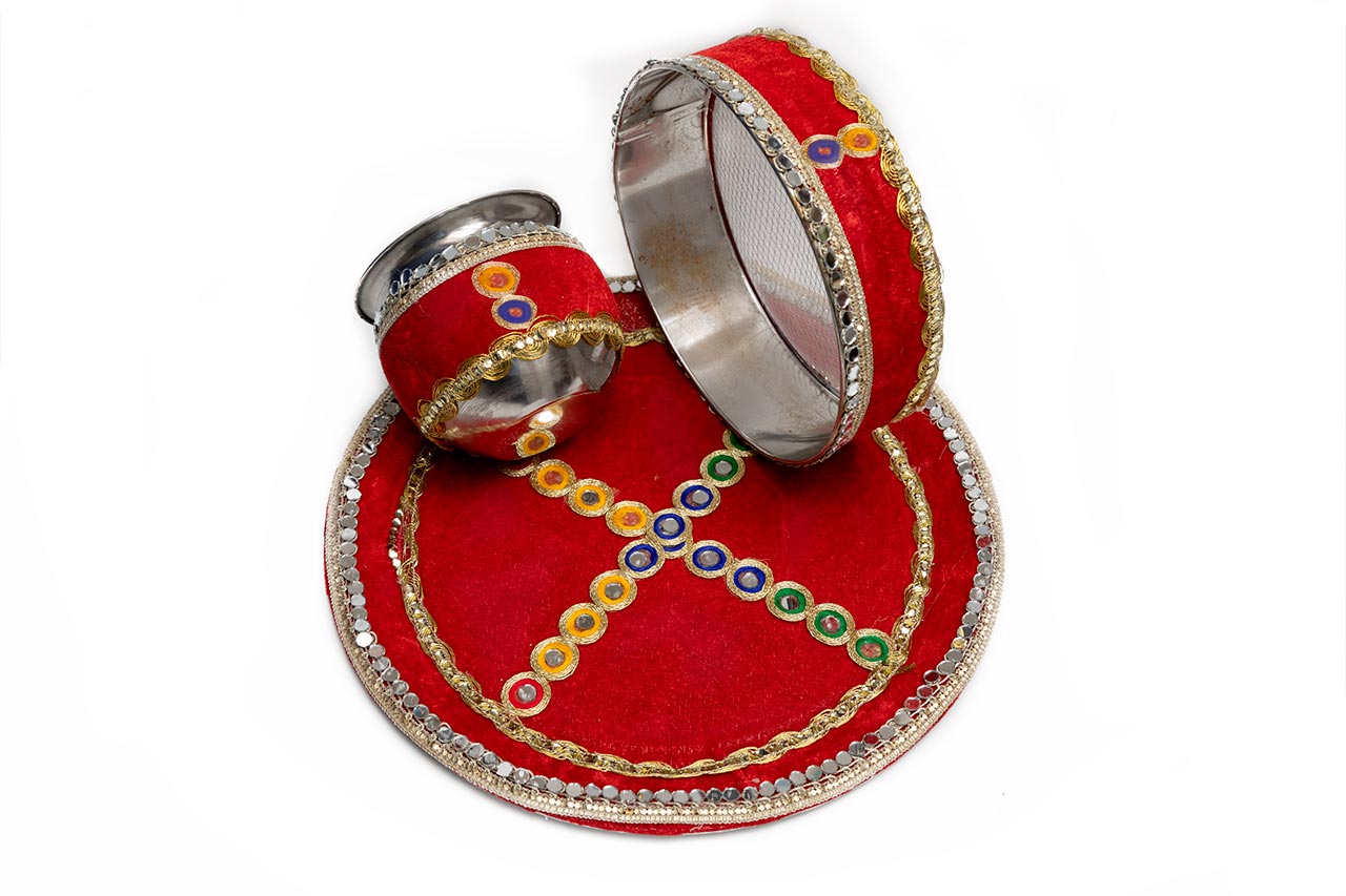 Red shade Karwa Thali