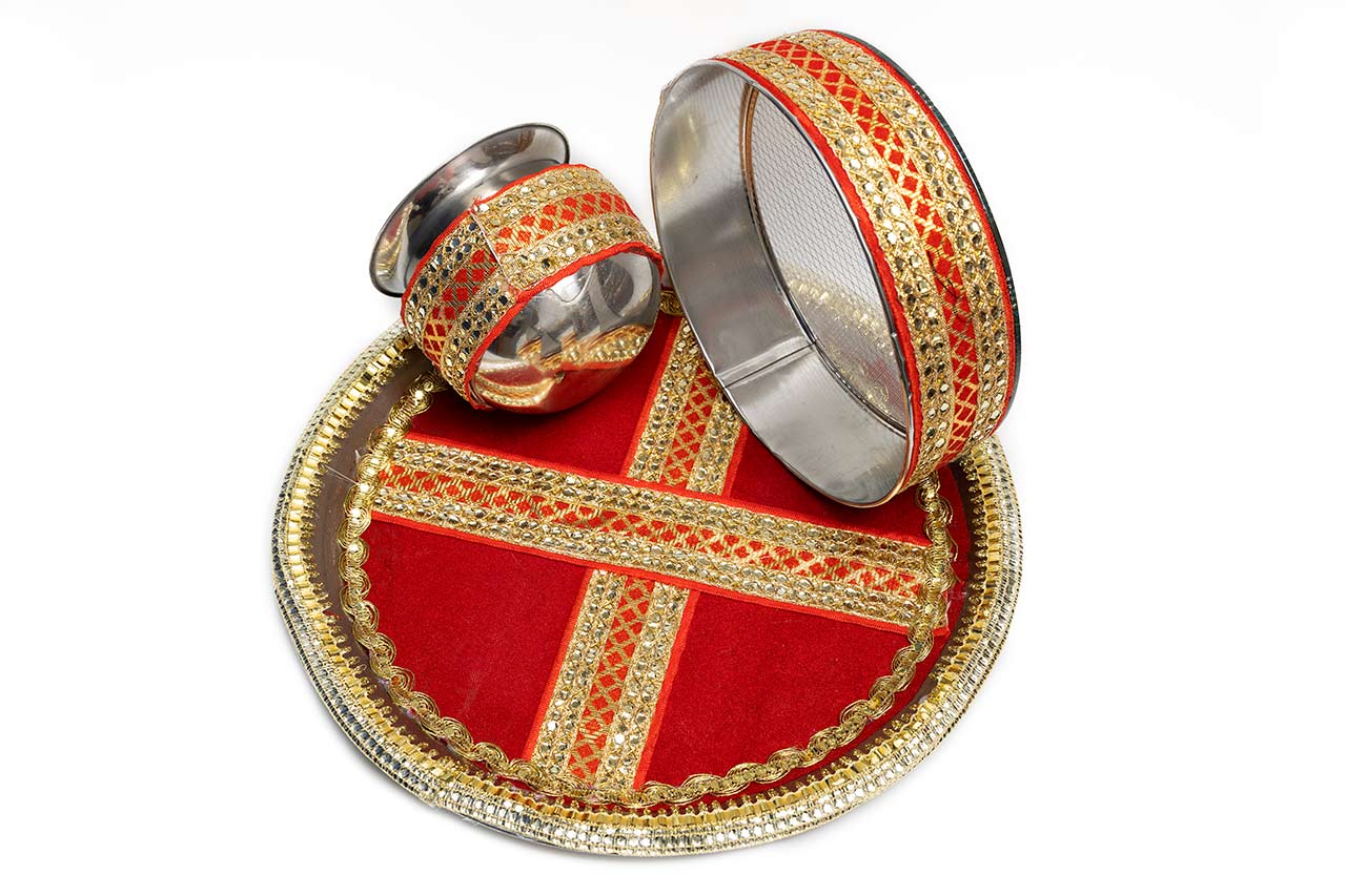 Lace Gotta work Karwa Thali