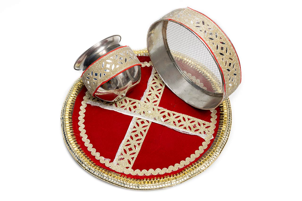 Shiny Gotta work Karwa Thali