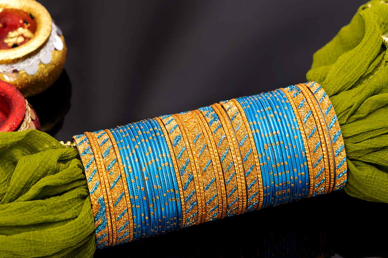 Sky blue bangle set