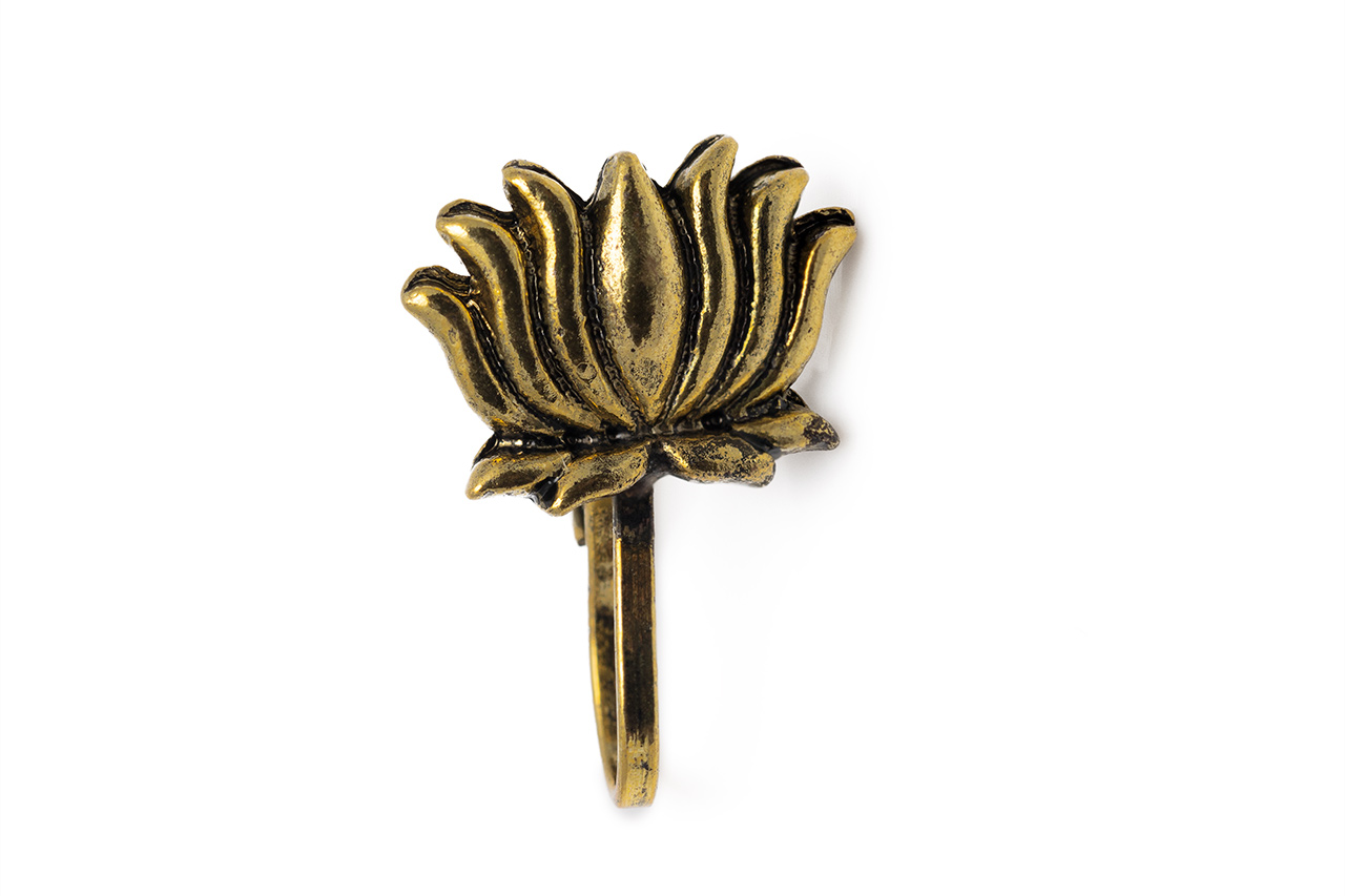 Elegant clip-on lotus Nose Pin