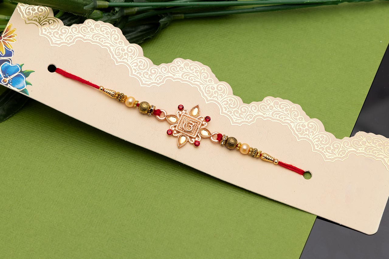 Alluring copper Rakhi