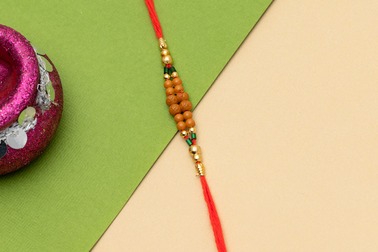 Brown Wooden Work Rakhi