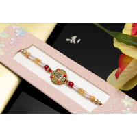 Double Pearl string kundan Rakhi