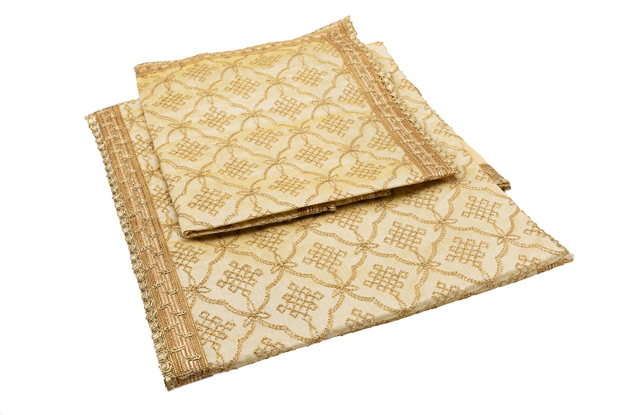 Golden Embraided Double Rumala Sahib